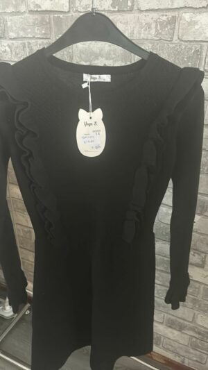 Zwarte ruffle jurk